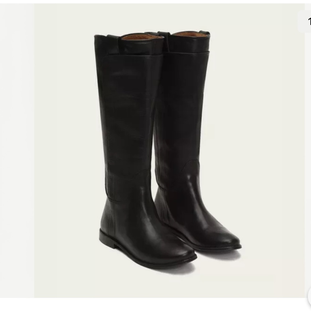 Frye Paige Black Leather Tall Riding Boots Sz9EUC